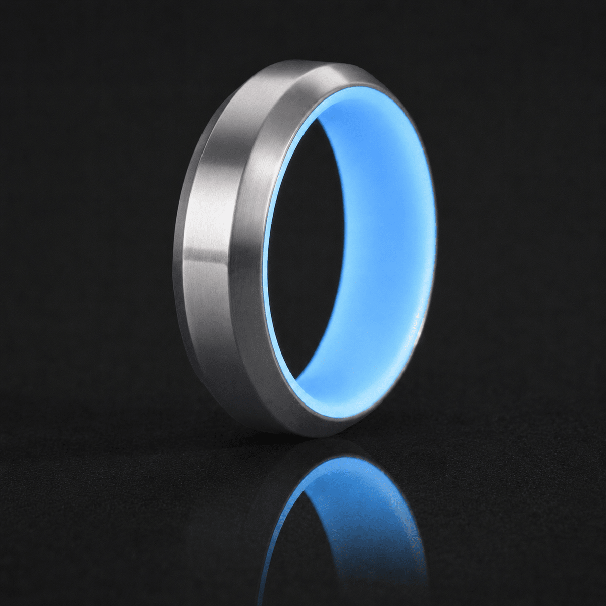 Size 10 Titanium Lume Ring - Blue