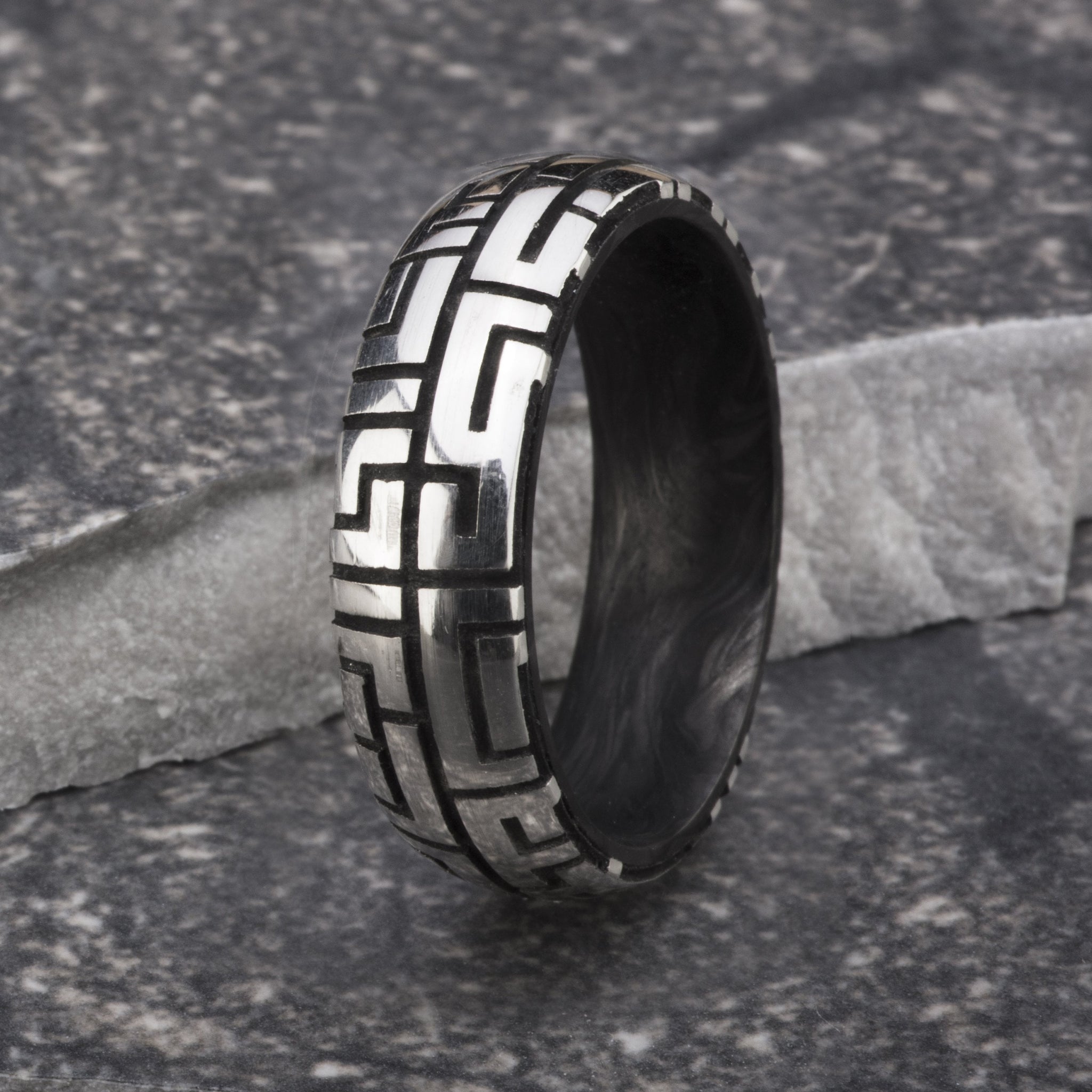 Forged Carbon Labyrinth Ring - Carbon6