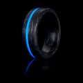 Carbon Fiber Ring with center inlayed blue glow stripe.