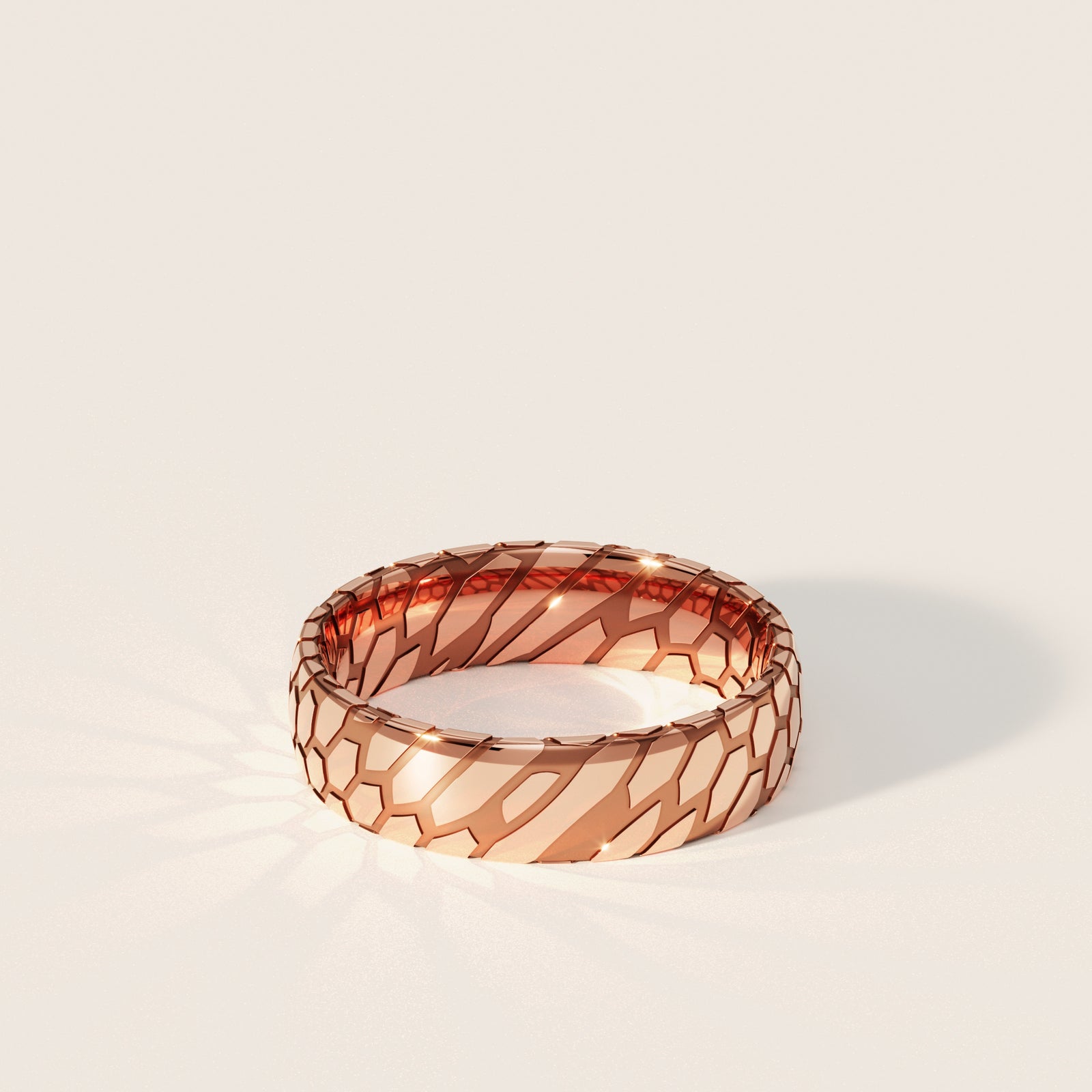 Escher|Profile=Dome|Width=6mm|Metal=RG|Pattern=Both|Finish=High-Polish|Engrave=No