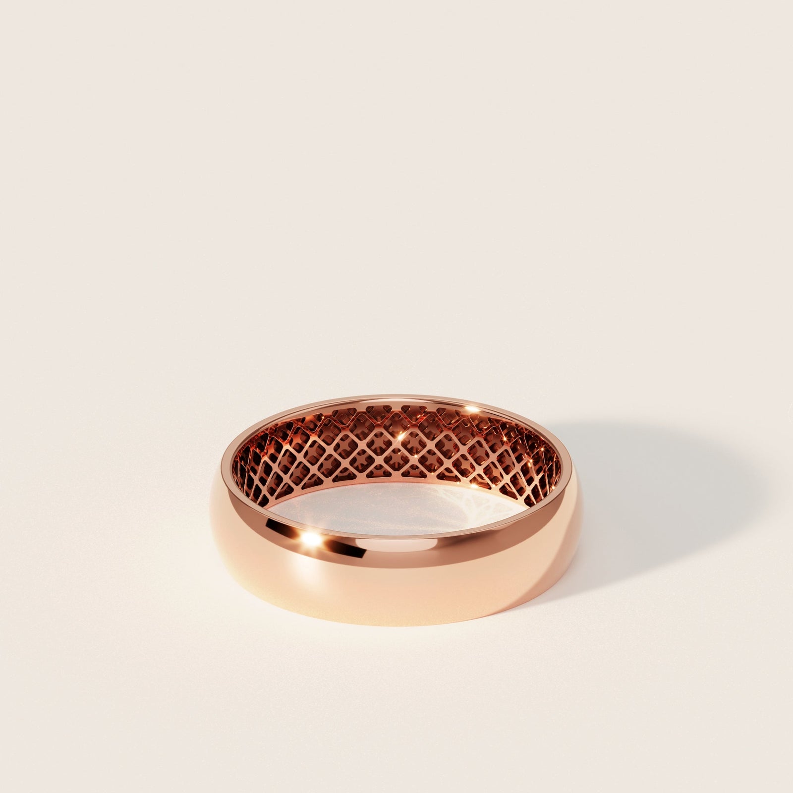 Grid|Profile=Dome|Width=6mm|Metal=RG|Pattern=Inside|Finish=High-Polish|Engrave=No