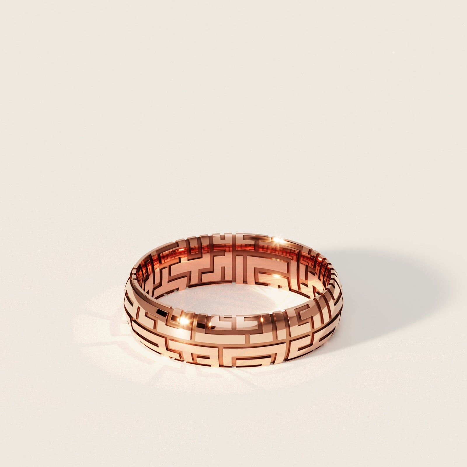 Labyrinth|Profile=Dome|Width=6mm|Metal=RG|Pattern=Both|Finish=High-Polish|Engrave=No