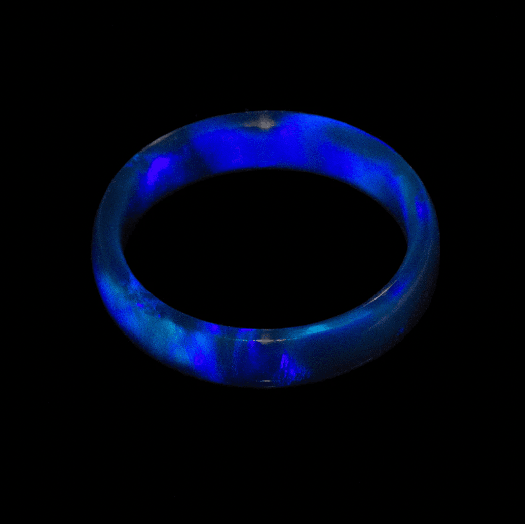 Solid blue opal ring. 
