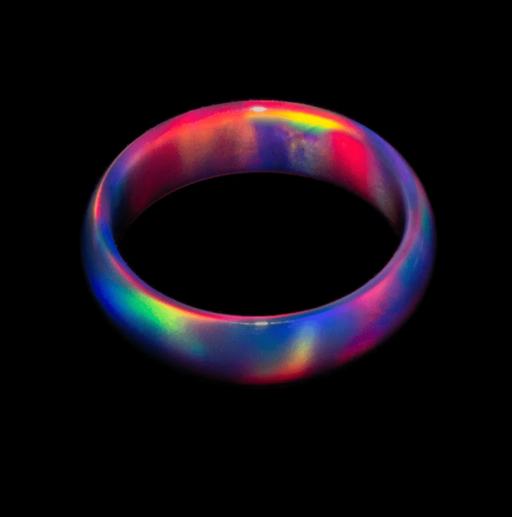 Solid multi-colored opal ring.