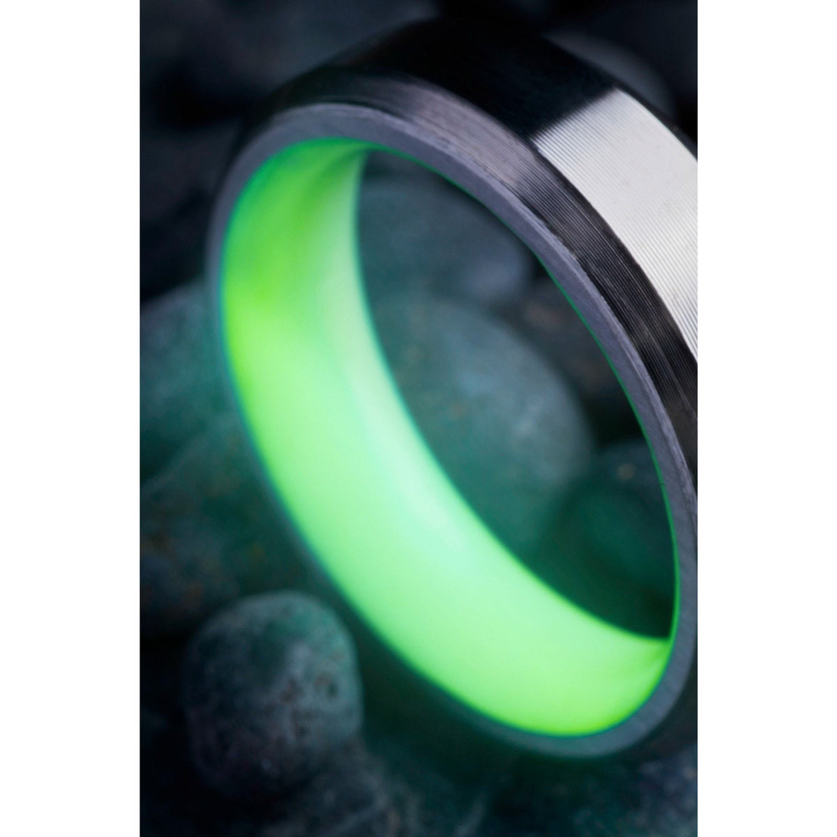 Green T1 Titanium Glow Ring - Size 9